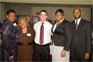 Members of the Ward One Organization.  On the left, President Mattie Anderson-Roberson beside Ms. Agnes Perez.  On the far right, Dr. Bobby J. Donaldson