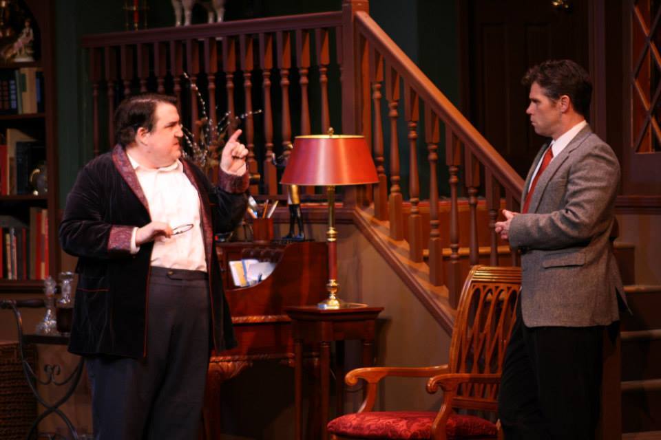 (L-R) Hunter Boyle and Jason Stokes match wits in "Sleuth"