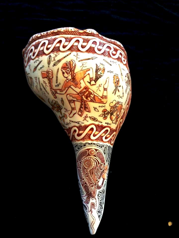 Andy Grant's award-winning Cherokee carved shell  "Warrior's Cup" 