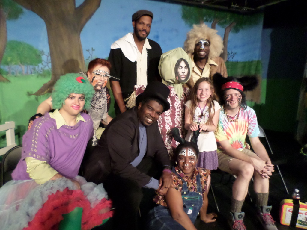 (l-r): Heather McCue (Br’er Tiger), Jimmy Wall (Tar Baby), Darion McCloud (director, Anansi), Thespian Formerly Known as Scarecrow, Charlie Goodrich (Br’er Bear), Michael Clark (Br’er Lion) 